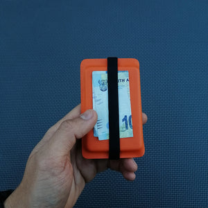 minimalist orange wallet