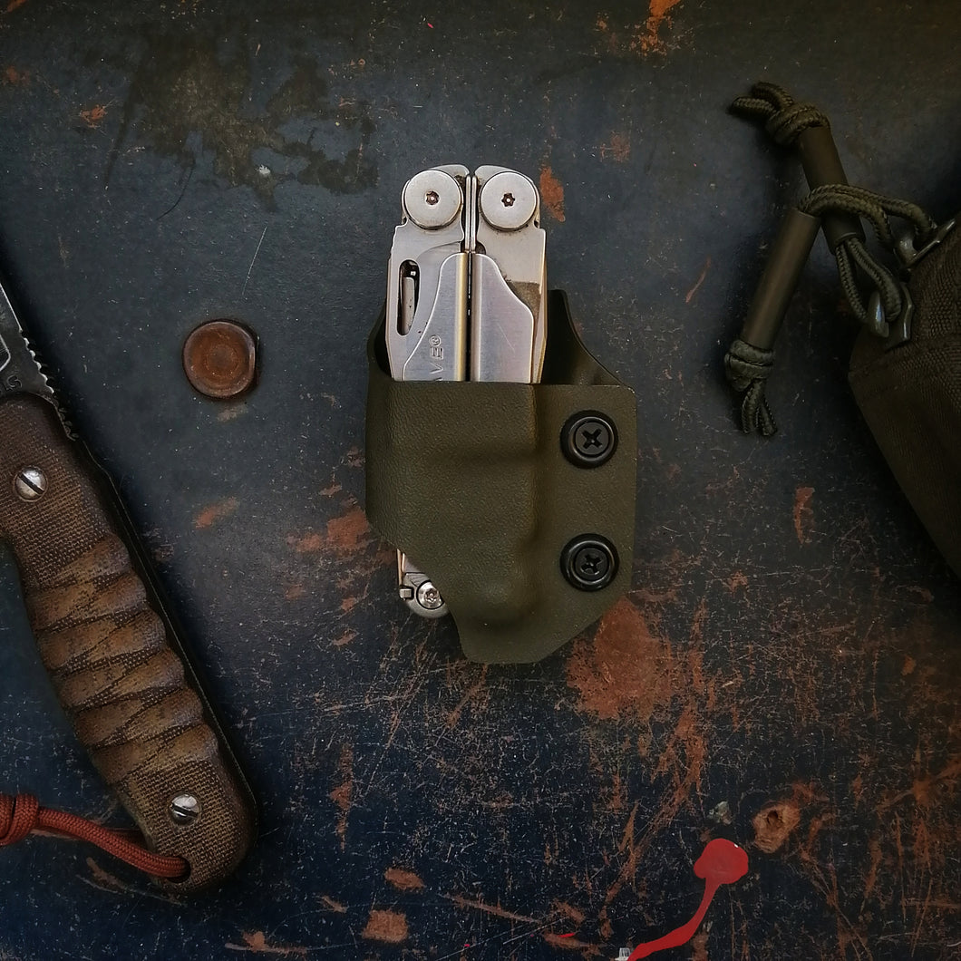 durable olive drab kydex holster for leatherman wave