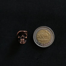 Load image into Gallery viewer, skull with beret bead (copper plated)