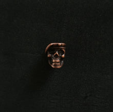 Load image into Gallery viewer, skull with beret bead (copper plated)