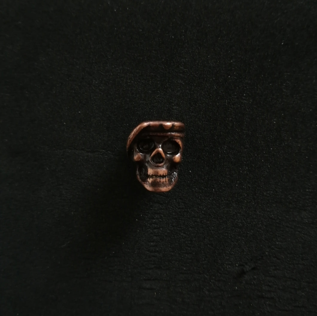 skull with beret bead (copper plated)