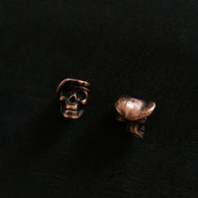 Load image into Gallery viewer, skull with beret bead (copper plated)