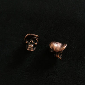 skull with beret bead (copper plated)