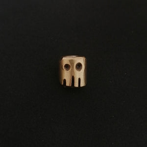 Dystopian robo-skully bead (brass - hand made by PVB knives)