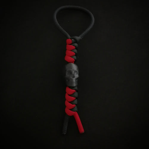 JT's lanyards - Red and black with carbon filament printed skull