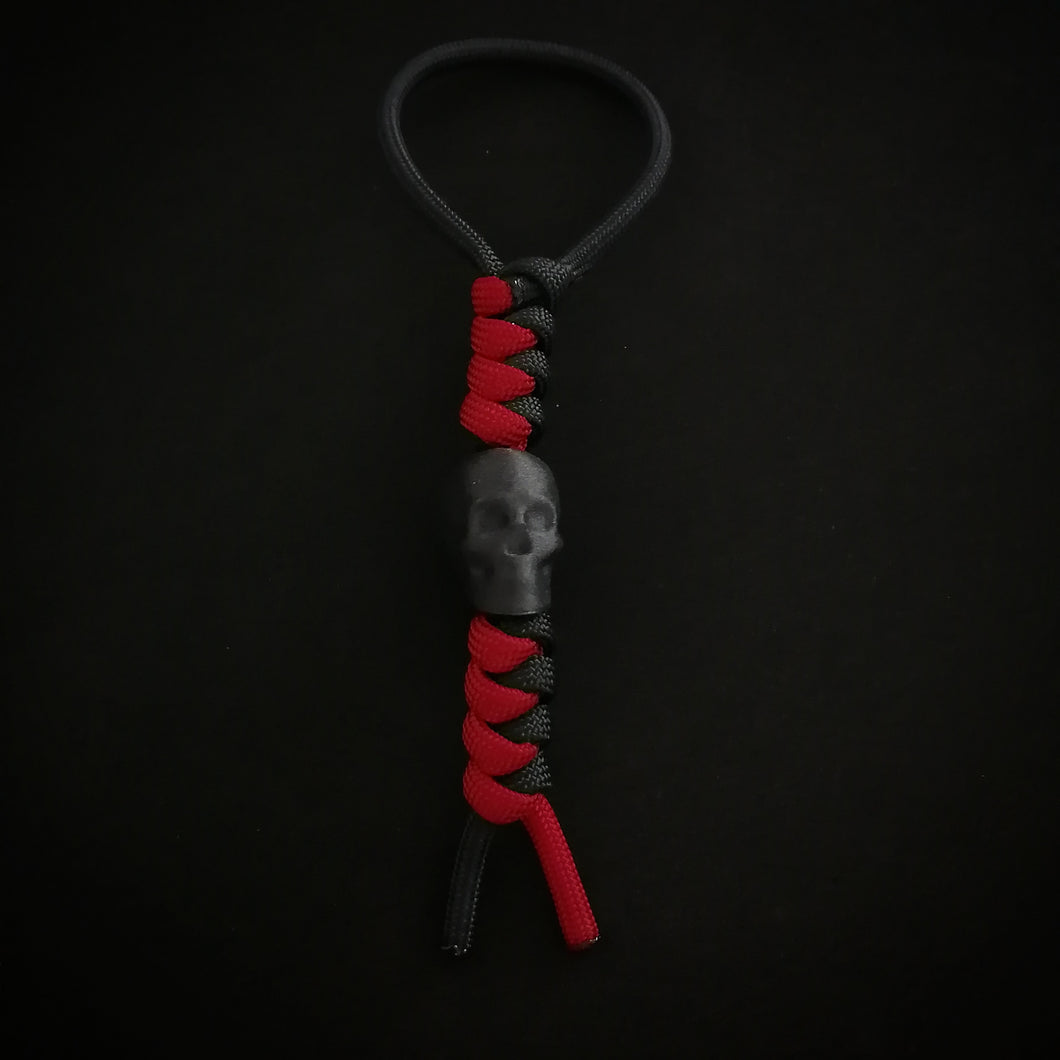 JT's lanyards - Red and black with carbon filament printed skull