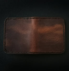 Celtic Leather classic EDC wallet (Pull-up brown leather with olive canvas liner)