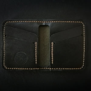 Celtic Leather classic EDC wallet (black leather with olive canvas liner)