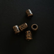 Load image into Gallery viewer, Textured brass lanyard bead (darkened - hand made by PVB knives)