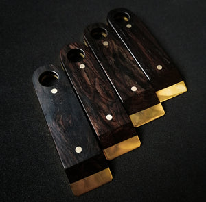 PVB knives "the CEO" brass & African blackwood pry bar