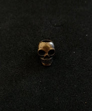 Load image into Gallery viewer, Small skull pewter bead (brass finish)