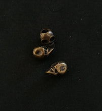 Load image into Gallery viewer, Small skull pewter bead (brass finish)