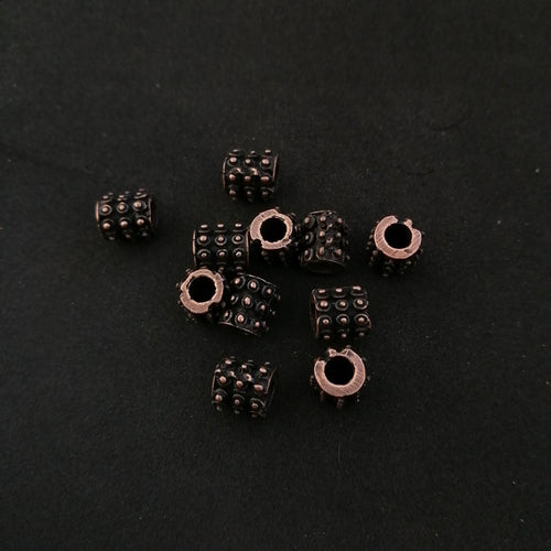 tribal spiked pewter bead (darkened copper finish)