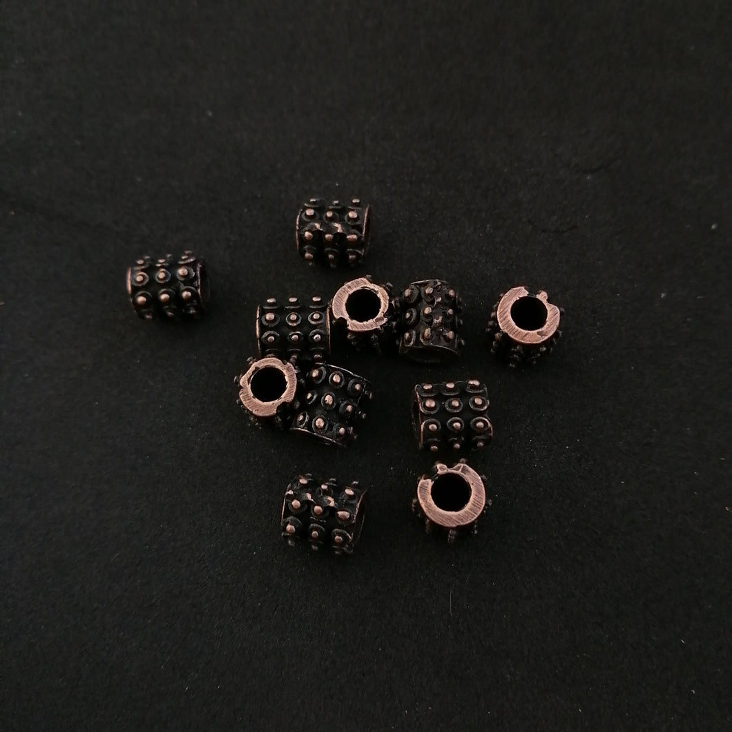 tribal spiked pewter bead (darkened copper finish)