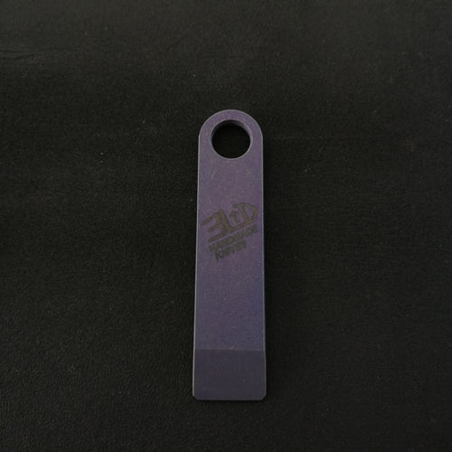 3LD Titanium pocket pry bar (no designated cap lifter, purple stonewashed anodizing)