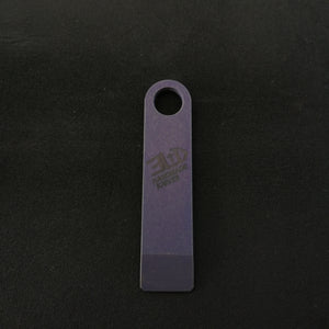 3LD Titanium pocket pry bar (no designated cap lifter, purple stonewashed anodizing)