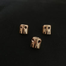 Load image into Gallery viewer, Dystopian robo-skully bead (brass - hand made by PVB knives)