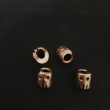 Load image into Gallery viewer, Dystopian robo-skully bead (brass - hand made by PVB knives)