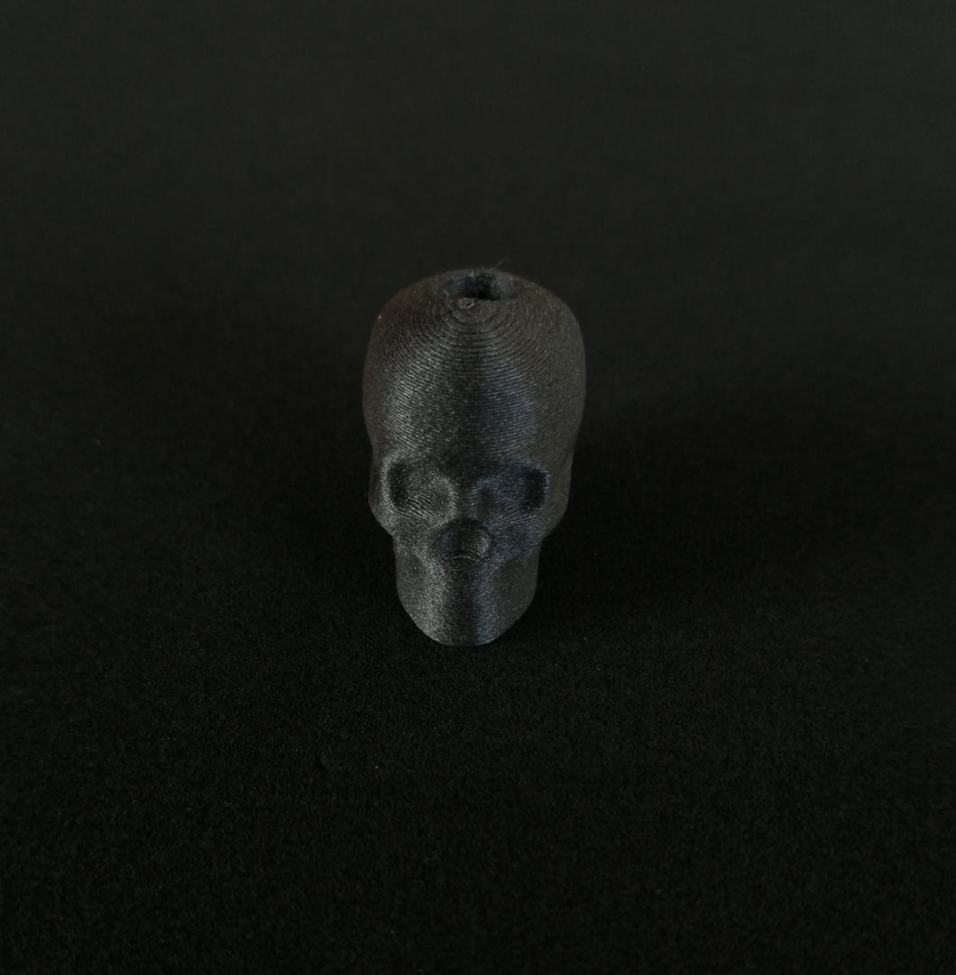 Carbon filament 3D printed skull bead