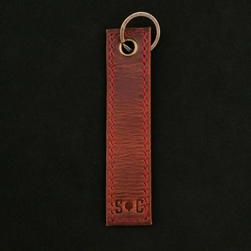 XL zipper pull /key ring  made by Strauss & Co leather.