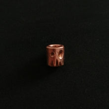 Load image into Gallery viewer, Dystopian robo-skully bead (copper - hand made by PVB knives)