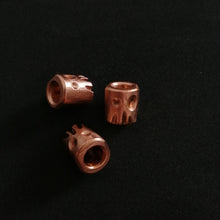 Load image into Gallery viewer, Dystopian robo-skully bead (copper - hand made by PVB knives)