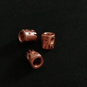 Dystopian robo-skully bead (copper - hand made by PVB knives)